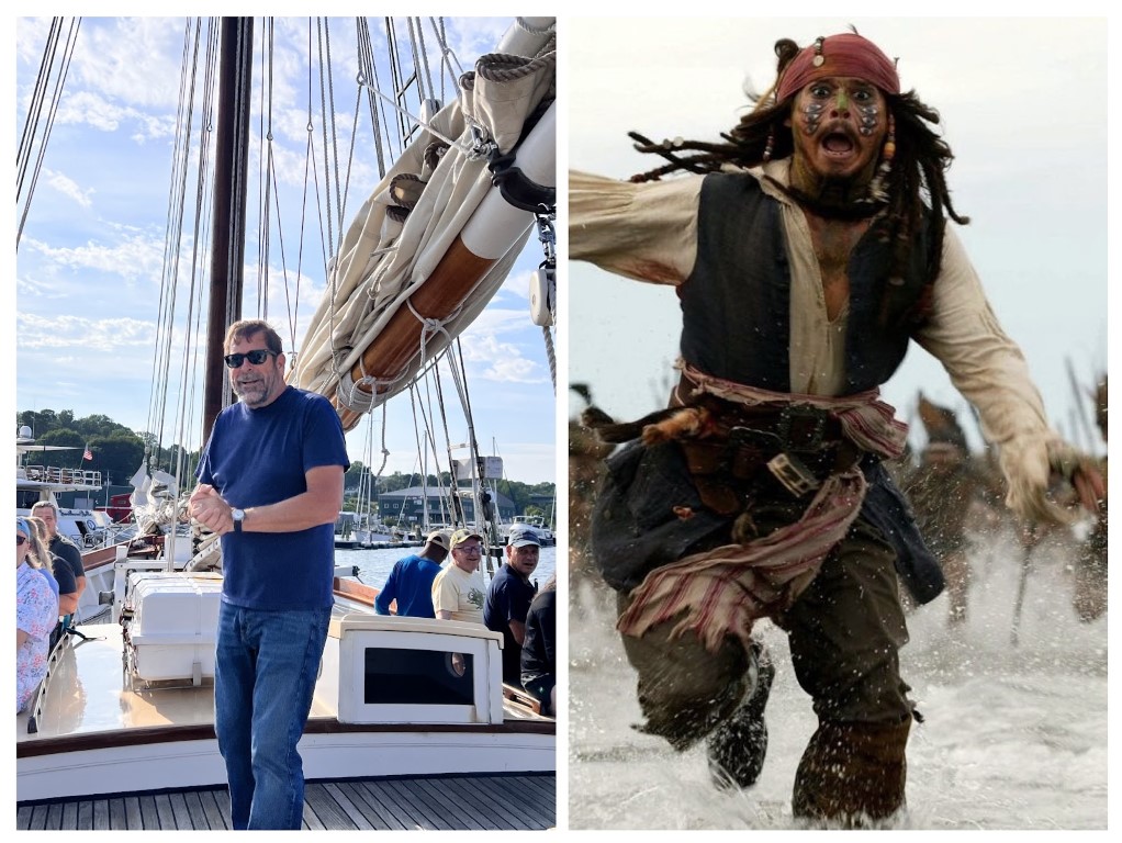 A side by side picture of Captain Jack (left) and Captain Jack (right)